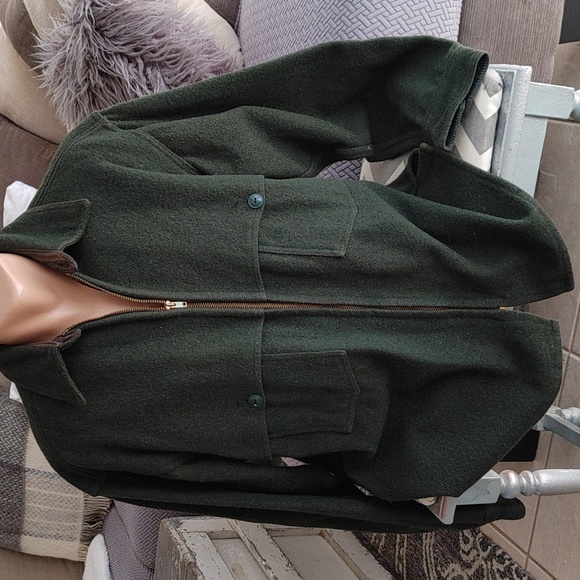 Johnson Other - JOHNSON Hunting Togs wool zip up shirt green sz 17 L